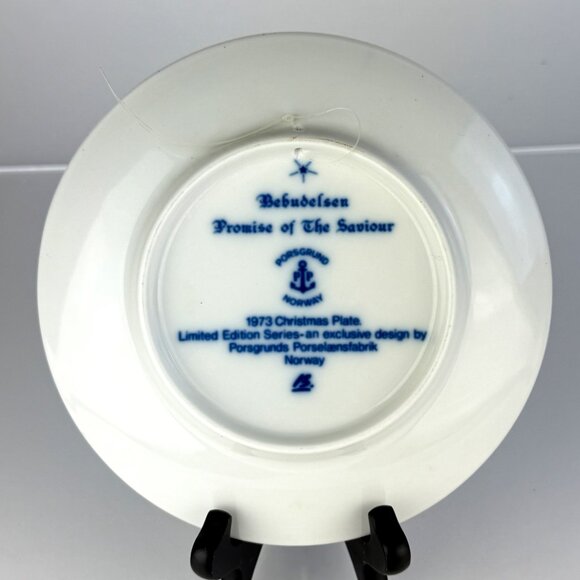 1973 “Julen” Christmas Plate Bebudelsen Promise of the Saviour Angel & Mary - Picture 6 of 8